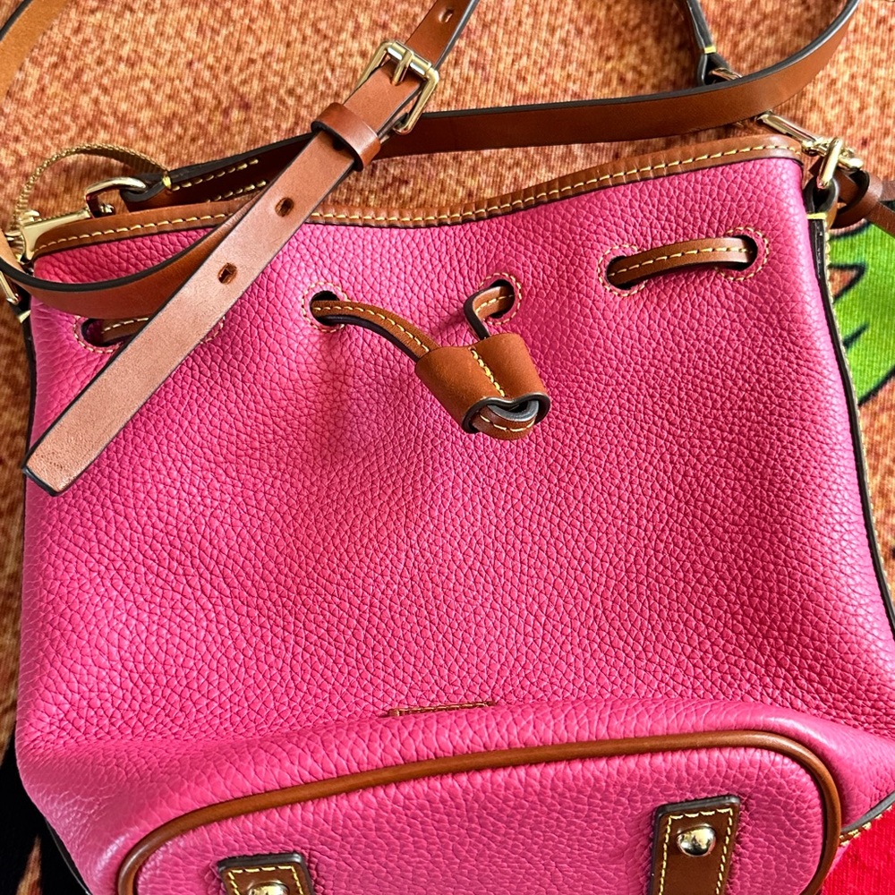 Dooney & Bourke Pink and Brown Leather Shoulder Bag